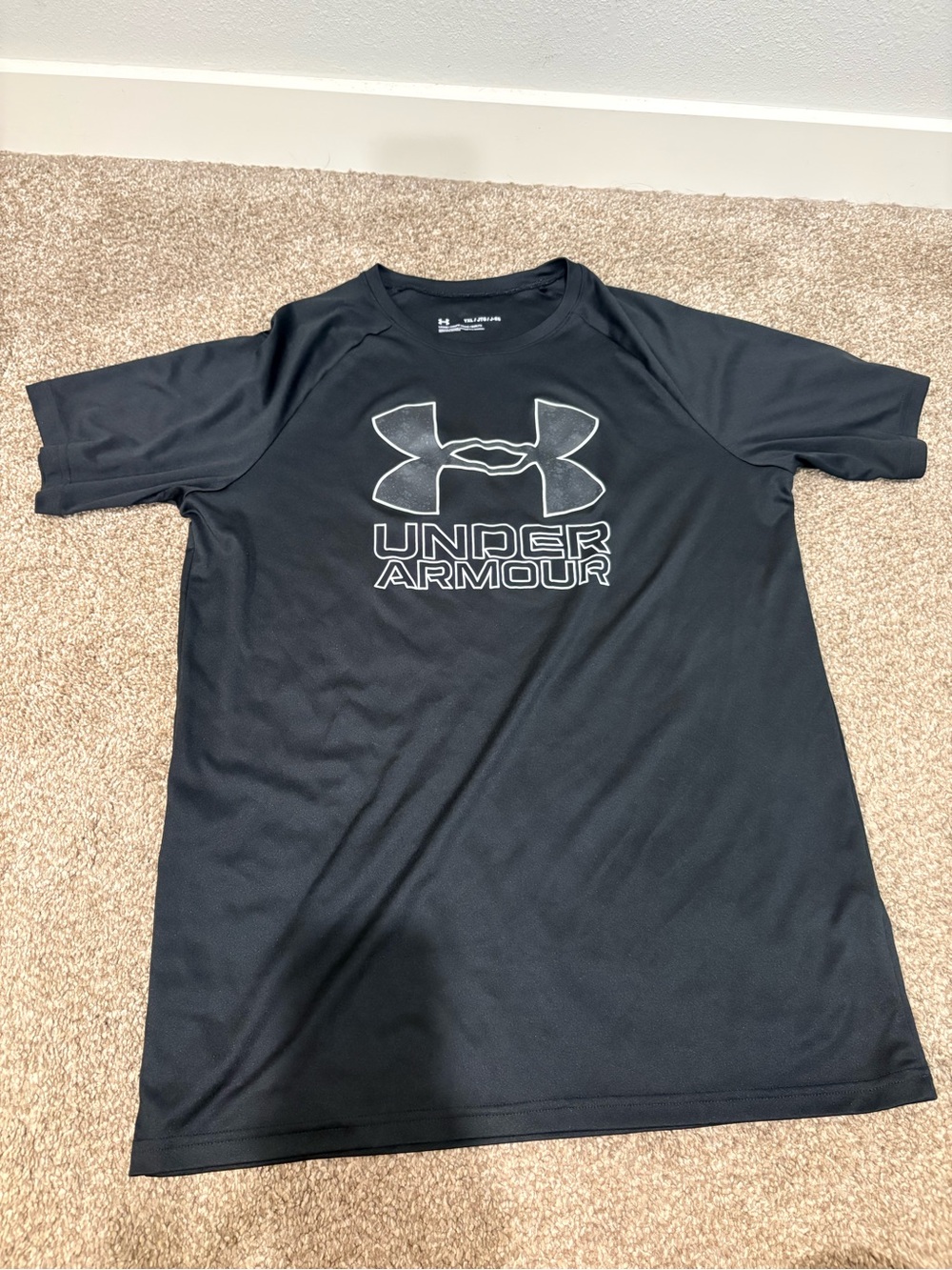 Boys Under Armour Black Logo Performance Tee